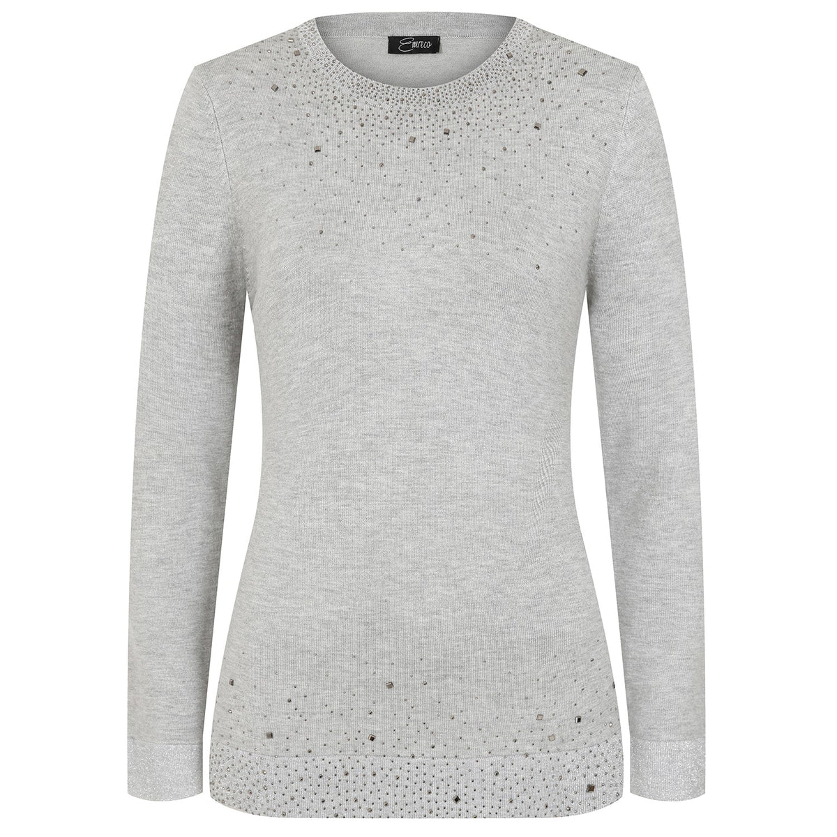 EMRECO Silver Grey Sparkle Long Sleeve Jumper - Main Image
