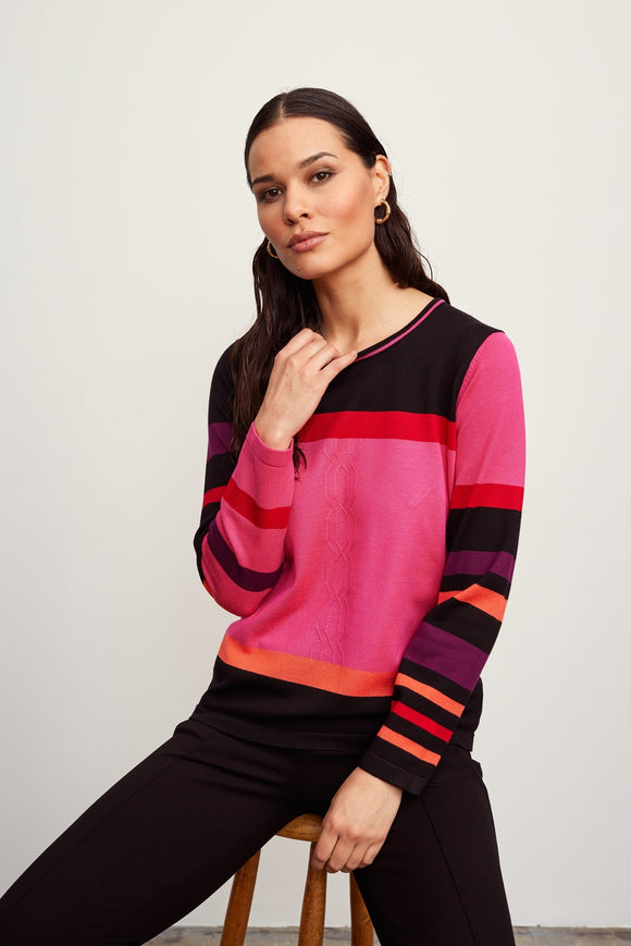 MICHA Black & Pink Colour Block Knit