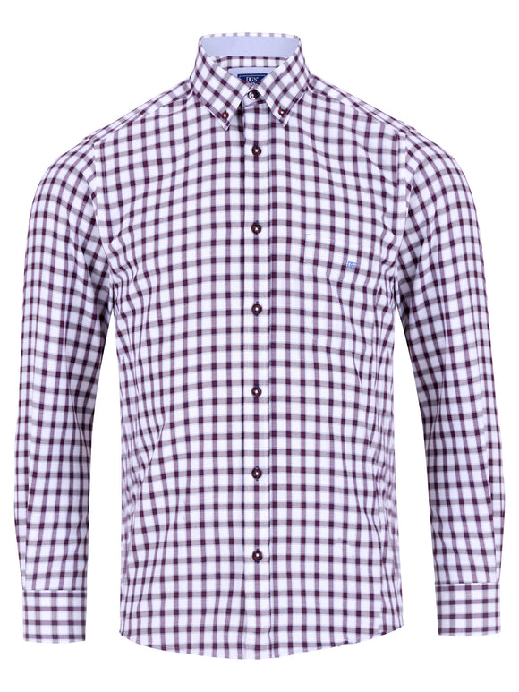 DRIFTER Purple/White Geneva Long Sleeve Casual Shirt