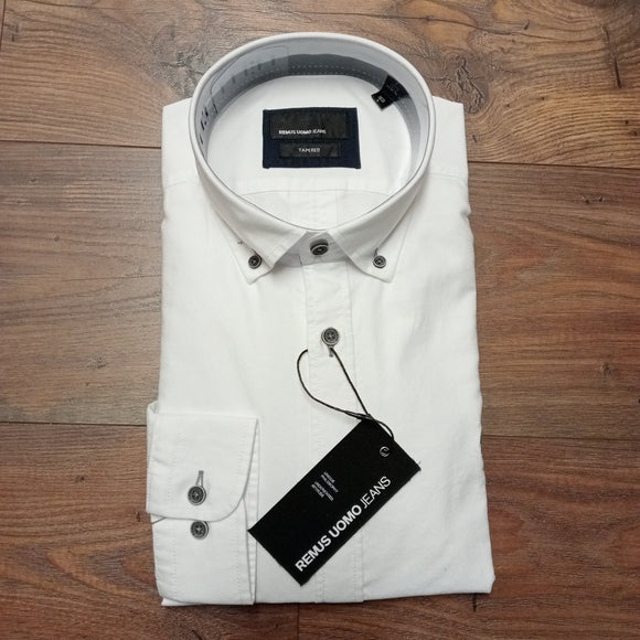 13600/01 White Long Sleeve Shirt - Remus Uomo