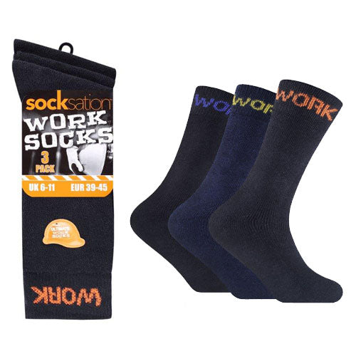 Socksation Black Work Socks - 3 Pair Pack
