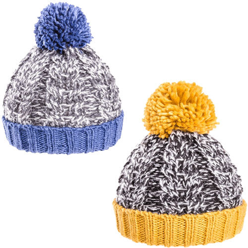 Boys Chunky Cable Knit Bobble Hat