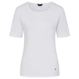 EMRECO White Ribbed Crew Neck Tee