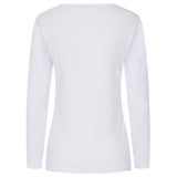 EMRECO White 3/4 Sleeve Crew Neck Top