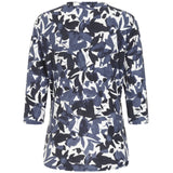 EMRECO Grey Leaf Print Blouse
