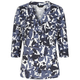 EMRECO Grey Leaf Print Blouse