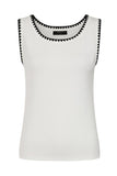 EMRECO Ivory Blanket Stitch Vest Top