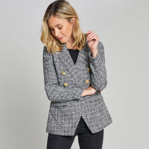 EMRECO Double Breasted Boucle Blazer