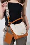 BESSIE LONDON Tan Canvas Cross Body Bag