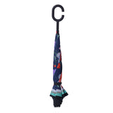 Blue Chrysanthemum Upside Down Umbrella