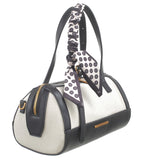 BESSIE LONDON Black Canvas Barrel Bag