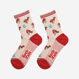 Christmas Cream/Red Robin Bamboo Socks