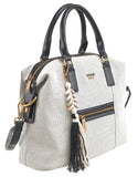 BESSIE LONDON Black Boho Canvas Tote Bag