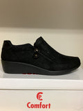 COMFORT Black Micro Double Zip Shoe