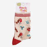 Christmas Cream/Red Robin Bamboo Socks
