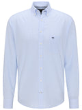 FYNCH HATTON ALL SEASON OXFORD SHIRT BLUE CHECK 5520