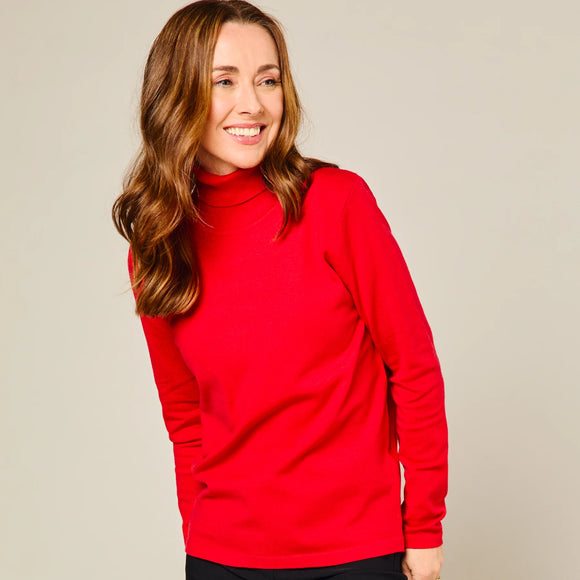 EMRECO Red Roll Neck Jumper