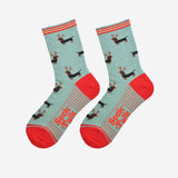 Christmas Sausage Dog Reindeer Bamboo Socks
