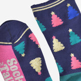 Christmas Tree Navy Multi Bamboo Socks