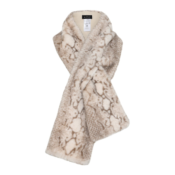 MICHA Brown Snake Faux Fur Scarf