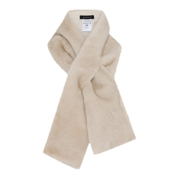 MICHA Ecru Faux Fur Scarf