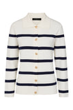 EMRECO Navy Stripe Collared Cardigan