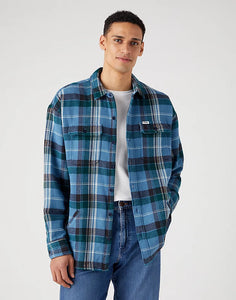 WRANGLER Captains Blue Checked Overshirt