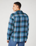 WRANGLER Captains Blue Checked Overshirt