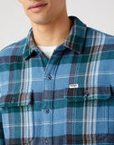 WRANGLER Captains Blue Checked Overshirt