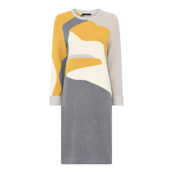 MICHA Grey & Mustard Knitted Dress