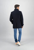 FYNCH HATTON Dark Navy Wool Coat with Removeable Inlay