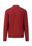 FYNCH HATTON Scarlet Cotton Sweater with Troyer Collar