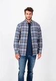 FYNCH HATTON Blue Checked Flannel Shirt