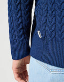 WRANGLER Navy Half Zip Cable Knit