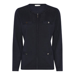 MICHA Navy Zip Front Cardigan