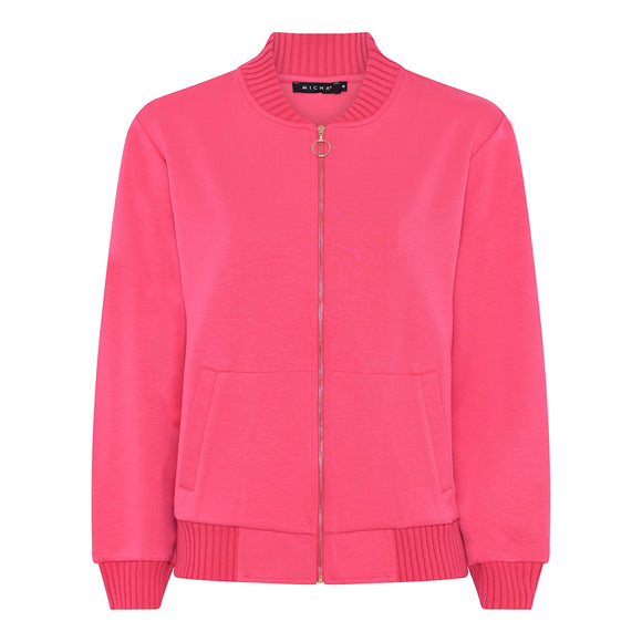 MICHA Pink Sporty Bomber Jacket