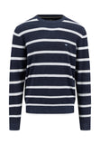 FYNCH HATTON O-Neck Plated Stripe Navy