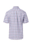 FYNCH HATTON Lavender Check Short Sleeve Shirt