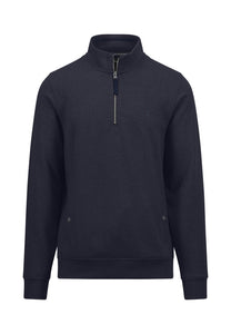 FYNCH HATTON Navy 1/4 Zip Sweatshirt