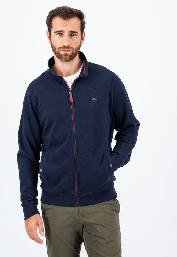 Fynch Hatton Zip Cardigan Navy