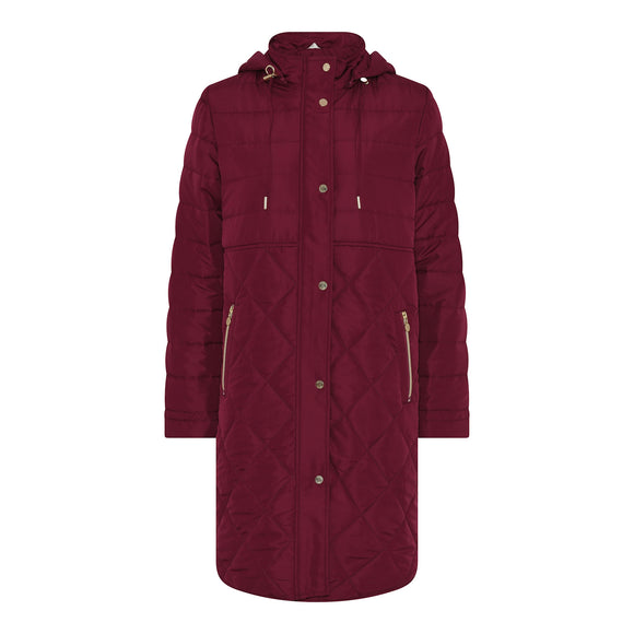 MICHA Plum Quilted Coat