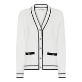 MICHA White & Navy Trim Cardigan