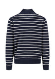 FYNCH HATTON Navy Striped Cotton Sweater