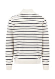 FYNCH HATTON Off White Striped Cotton Sweater