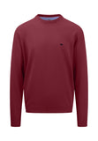 FYNCH HATTON Ruby Red Round Neck Jumper