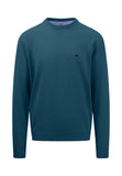 FYNCH HATTON Dark Teal Round Neck Jumper