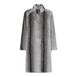 MICHA Grey Flame Faux Fur Coat