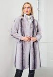 MICHA Grey Flame Faux Fur Coat