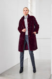 MICHA Plum Faux Fur Coat
