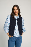 MICHA Blue Print 3/4 Sleeve Blouse